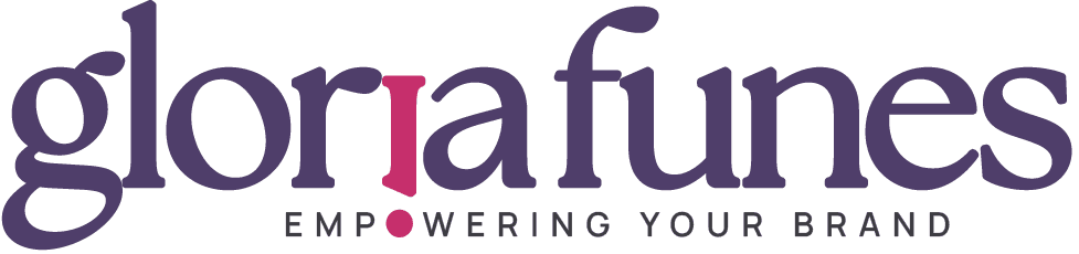 Gloria Funes Logo with Empoweirng Your Brand tagline (full color)