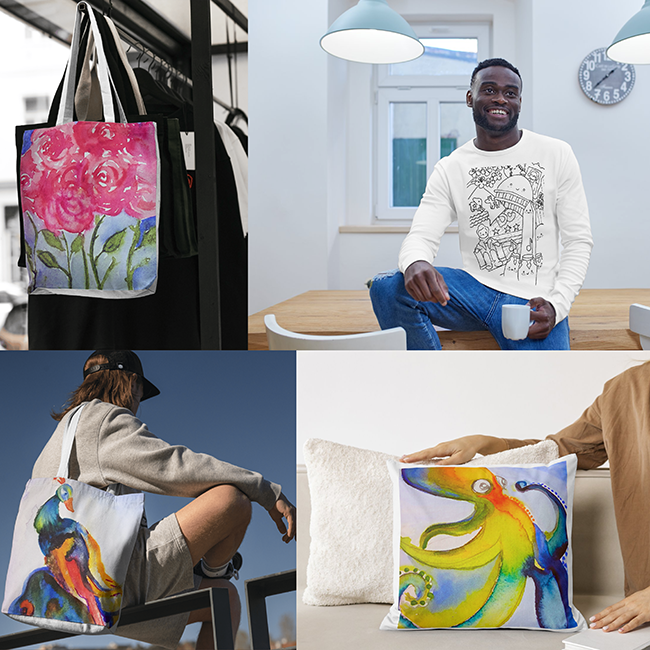 Illustrated gift mock-ups