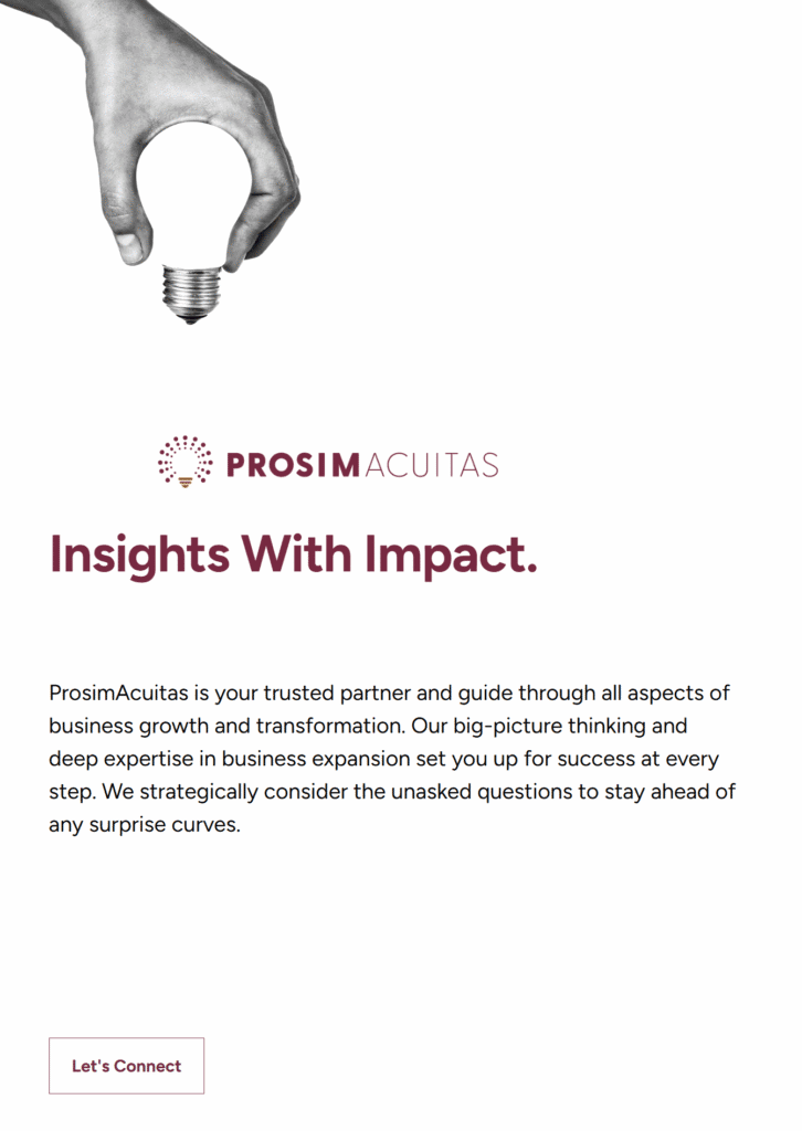 ProsimAcuitas Landing Page Screenshot