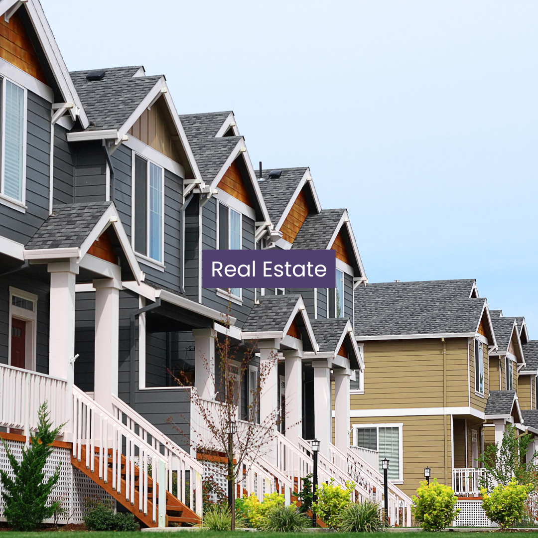 Real Estate Row homes on a suburb block