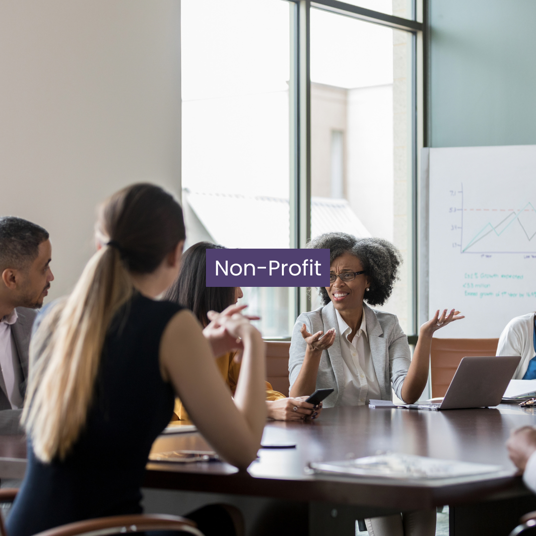 Non-profit group of woment meeting about non-profit work